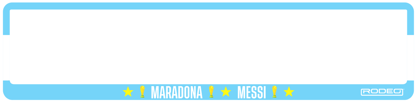 Portamatrículas Bandera Argentina | Homenaje a Maradona, Messi y los 3 Mundiales